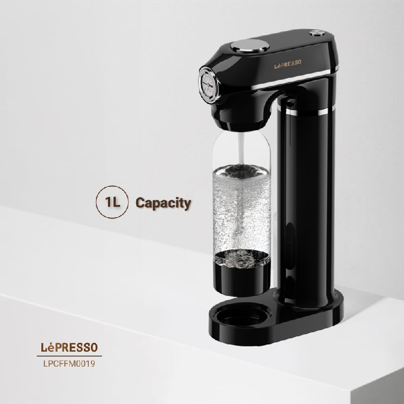LePresso Carbonator Instant Sparkling Water 1L - Black