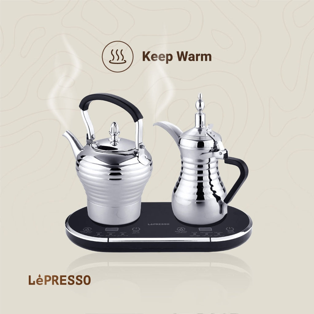 LePresso  Dallah Arabic Coffee & Tea  - Silver Color