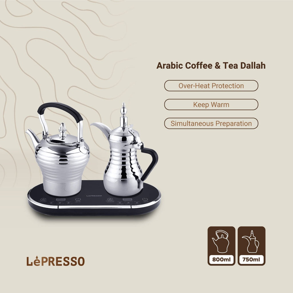 LePresso  Dallah Arabic Coffee & Tea  - Silver Color