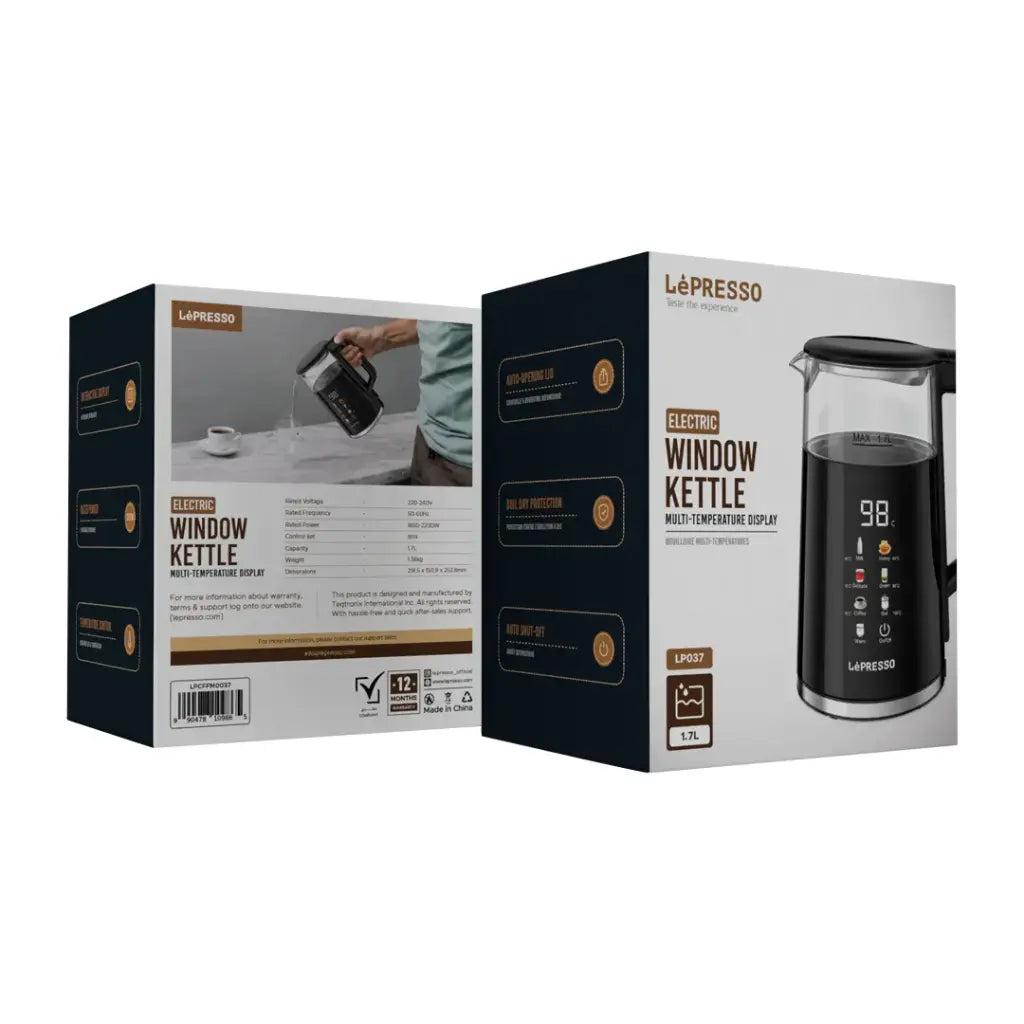 LePresso Electric Window Kettle Multi-Temprature Display - Black Color