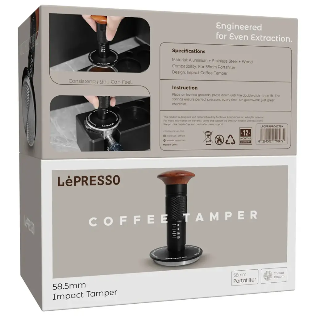 Lepresso 58.5mm Impact Temper - Black Color