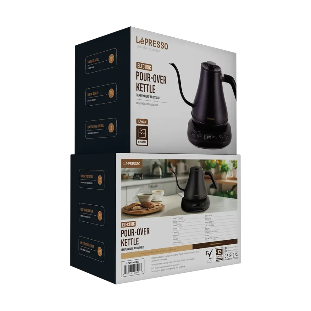 Lepresso Electric Pour-Over Kettle Temperature Adjustable - Black Color