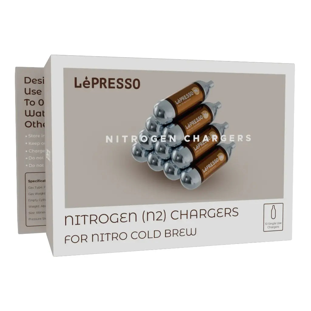 LePresso N2 Cylinder Nitro Chargers for Coffee - Silver Color