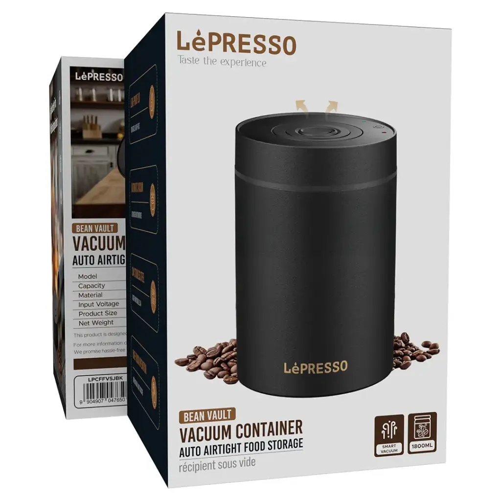 LePresso Vacuum Container Auto Airtight Food Storage - Black Color