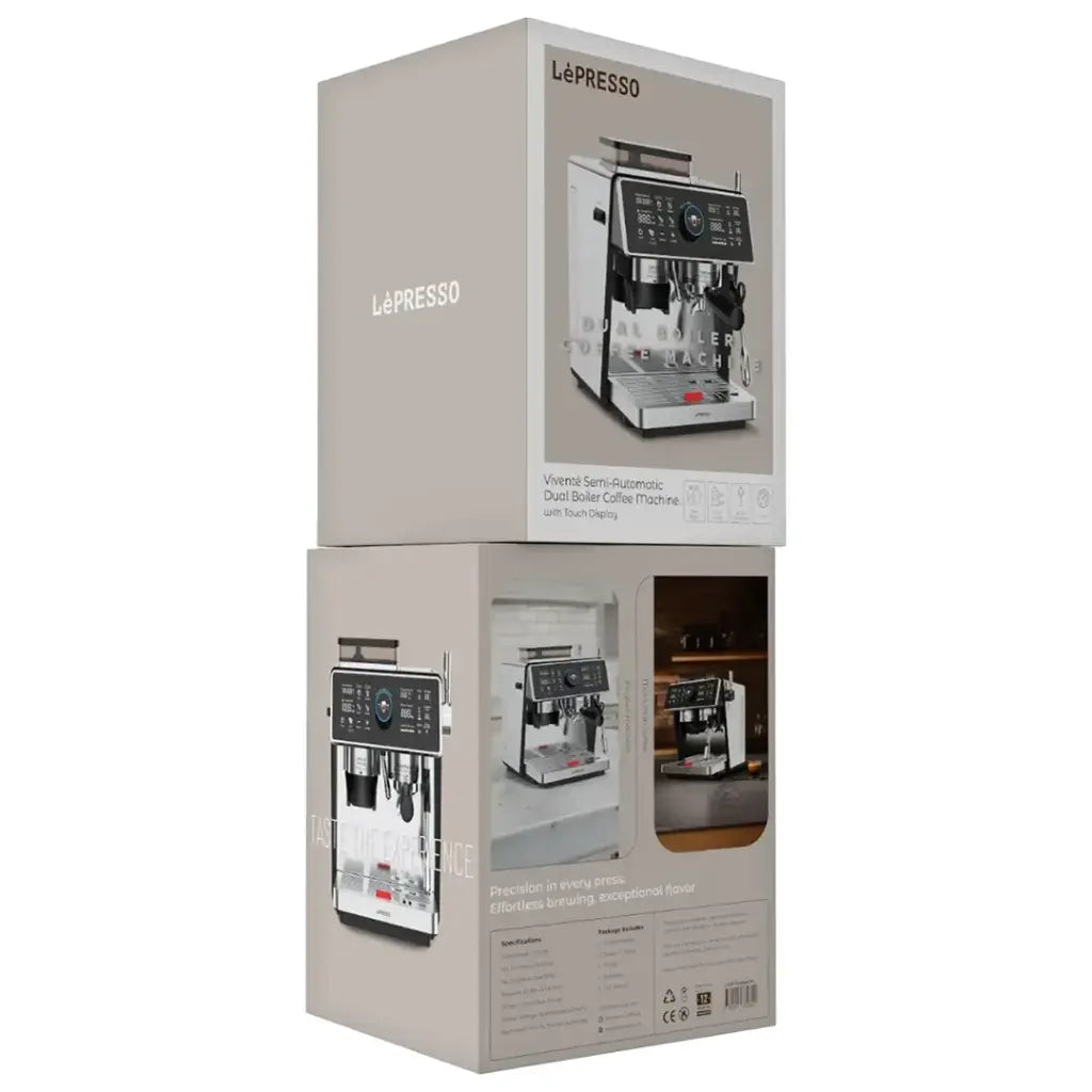 LePresso Viventé Semi-Automatic Dual Boiler Coffee Machine  with Touch Display - Silver Color