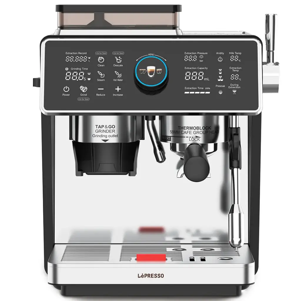 LePresso Viventé Semi-Automatic Dual Boiler Coffee Machine  with Touch Display - Silver Color