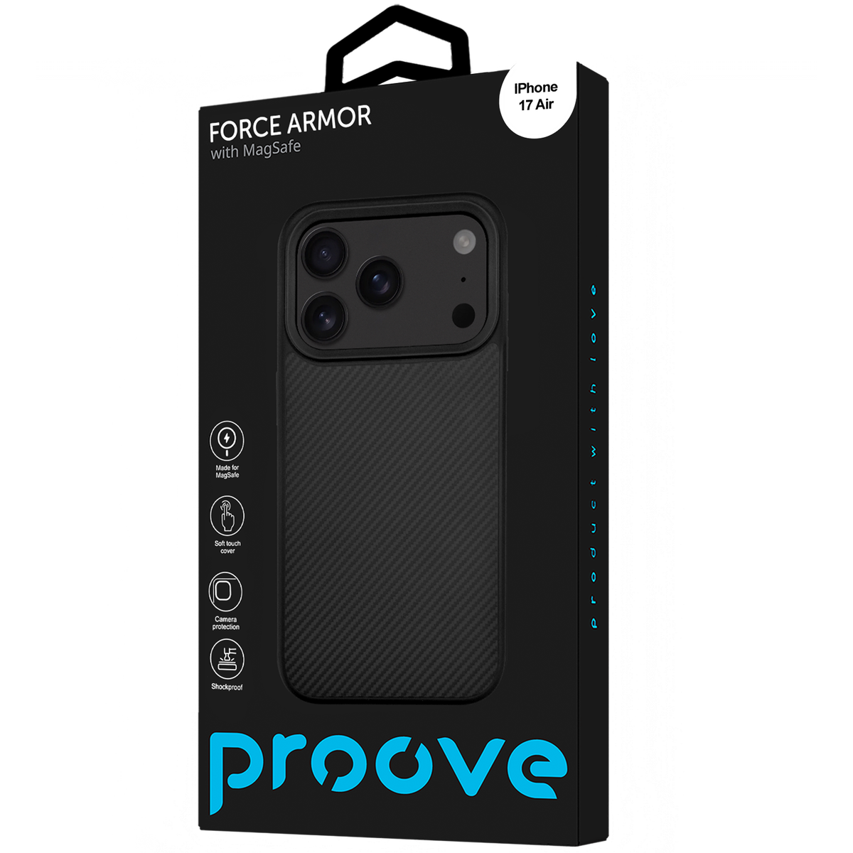 Proove Force Armor Case with Magnetic Ring for iPhone 17 Air - Black