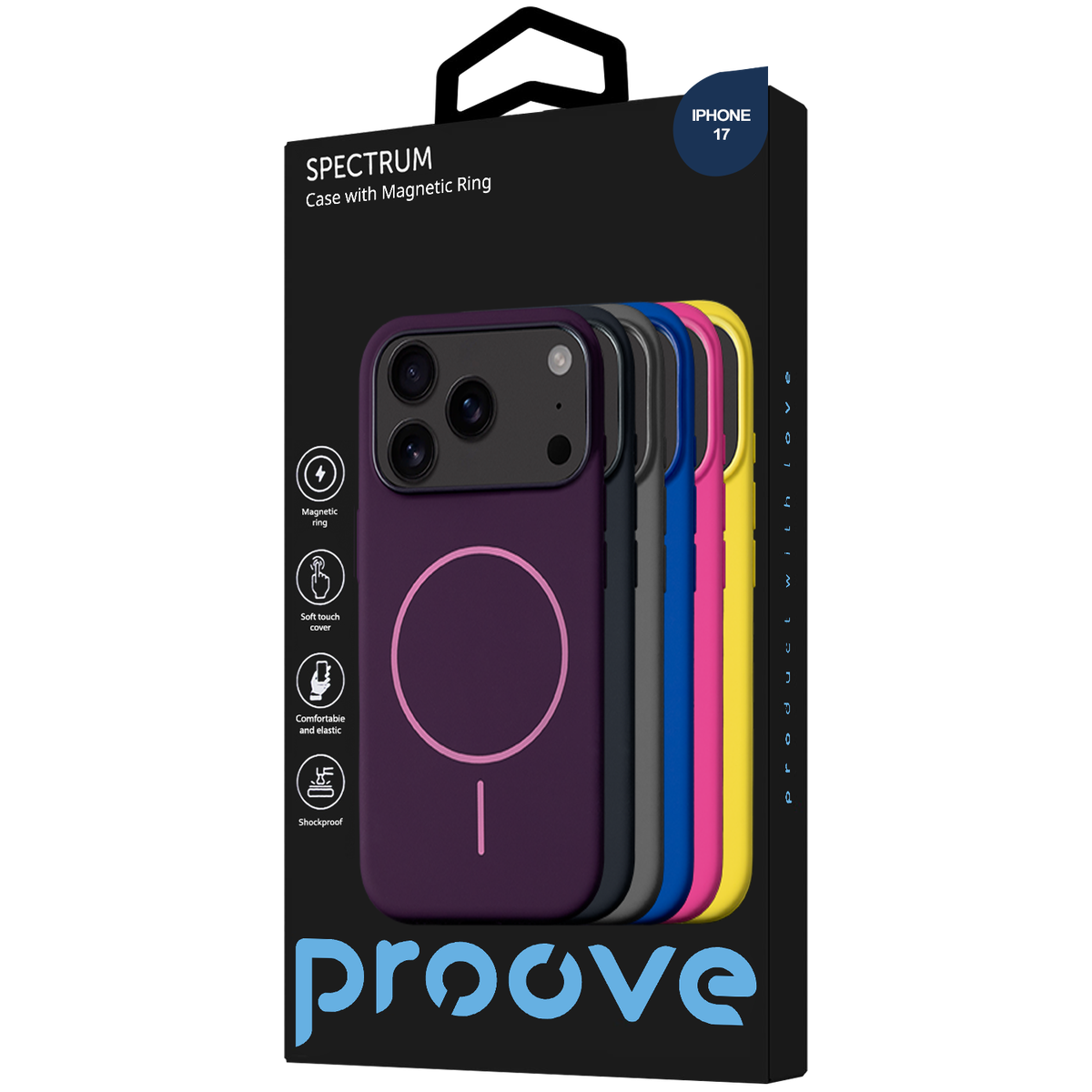 Proove Spectrum Case with Magnetic Ring for iPhone 17 - Acid Blue
