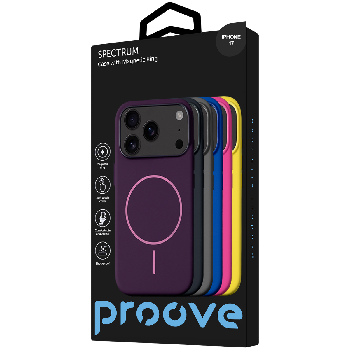 Proove Spectrum Case with Magnetic Ring for iPhone 17 - Deep Black