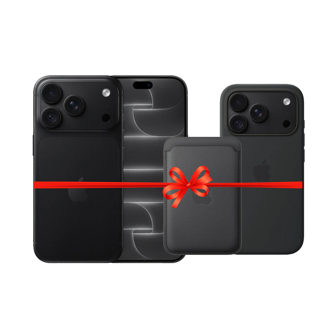 Apple iPhone 18 Pro - 512GB / Black / 5G / 6.3" / Middle East Version + Apple iPhone 18 Pro Silicone MagSafe Case - Black + Apple iPhone FineWoven MagSafe Wallet - Black - Bundle Offer