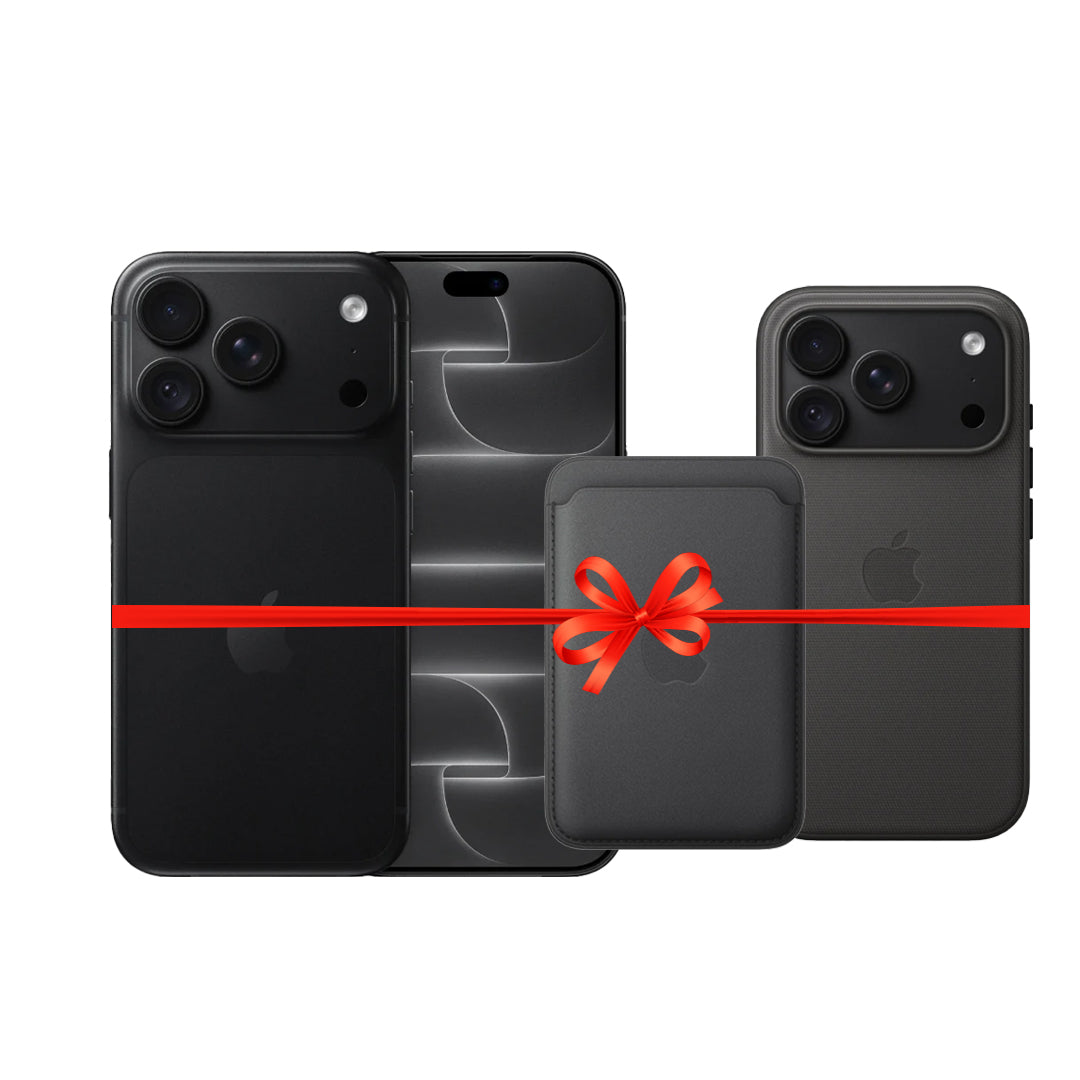 Apple iPhone 18 Pro - 1TB / Black / 5G / 6.3" / Middle East Version + Apple iPhone 18 Pro TechWoven MagSafe Case - Black + Apple iPhone FineWoven MagSafe Wallet - Black - Bundle Offer