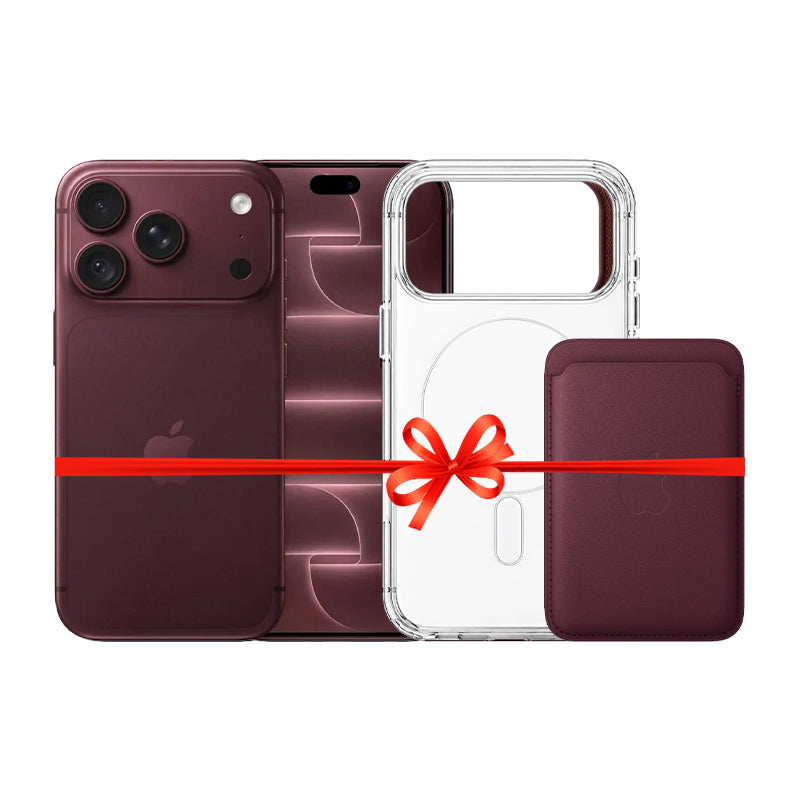 Apple iPhone 18 Pro Max - 256GB / Burgundy / 5G / 6.9" / Middle East Version+ Apple iPhone FineWoven MagSafe Wallet - Burgundy + Apple iPhone 18 Pro Max MagSafe Clear Case - Bundle Offer