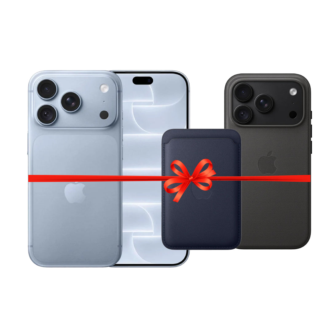 Apple iPhone 18 Pro Max - 256GB / Glacier / 5G / 6.9" / Middle East Version + Apple iPhone 18 Pro Max TechWoven MagSafe Case – Black + Apple iPhone FineWoven MagSafe Wallet - Navy - Bundle Offer