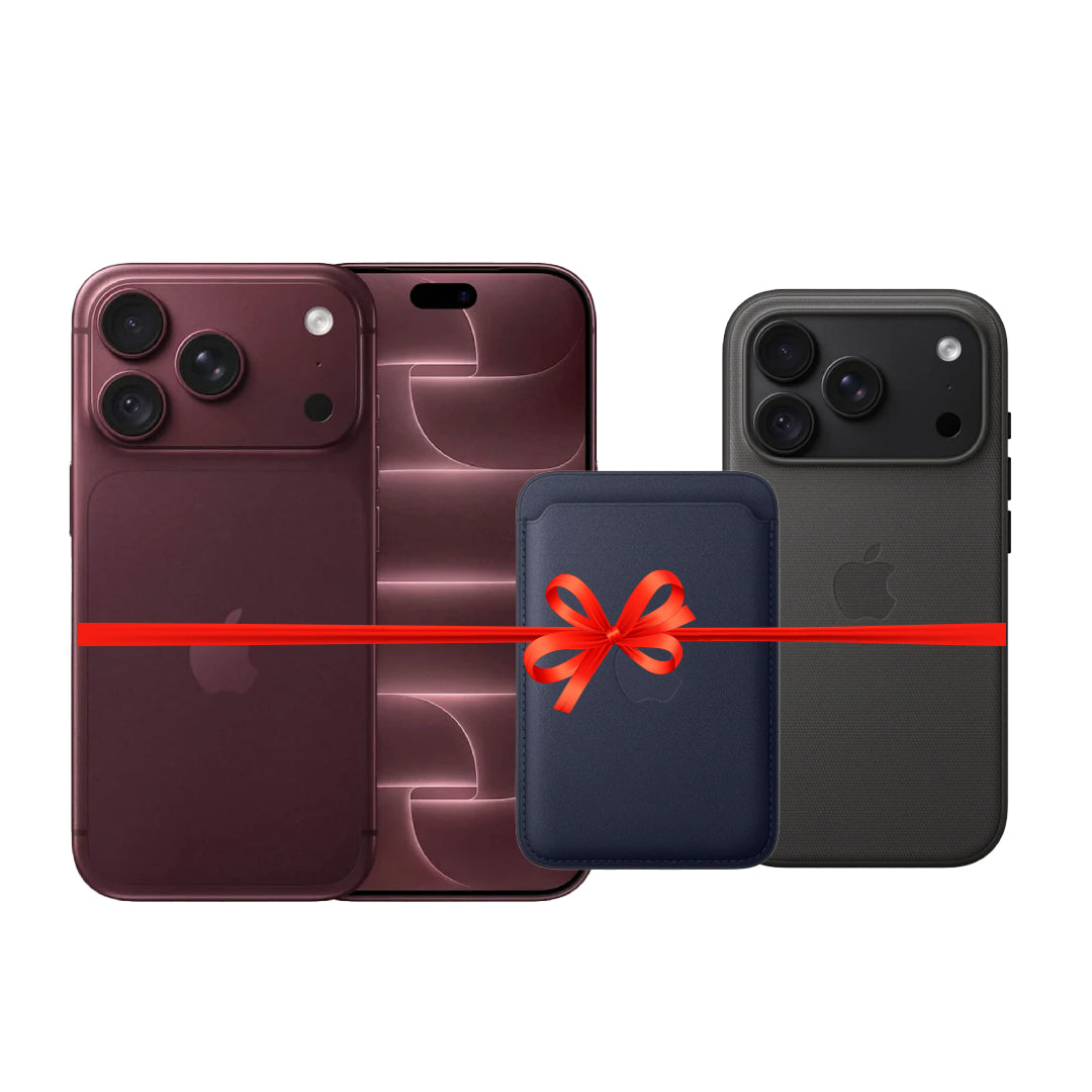 Apple iPhone 18 Pro Max - 1TB / Burgundy / 5G / 6.9" / Middle East Version + Apple iPhone 18 Pro Max TechWoven MagSafe Case – Black + Apple iPhone FineWoven MagSafe Wallet - Navy - Bundle Offer