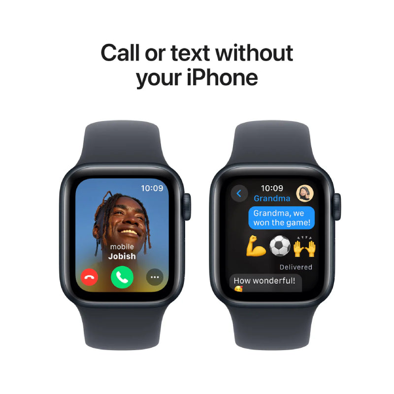 Apple Watch SE (2nd Gen) with Sport Band - LTPO OLED / 44mm / Medium/Large / Bluetooth / Wi-Fi / Midnight Smart Watches