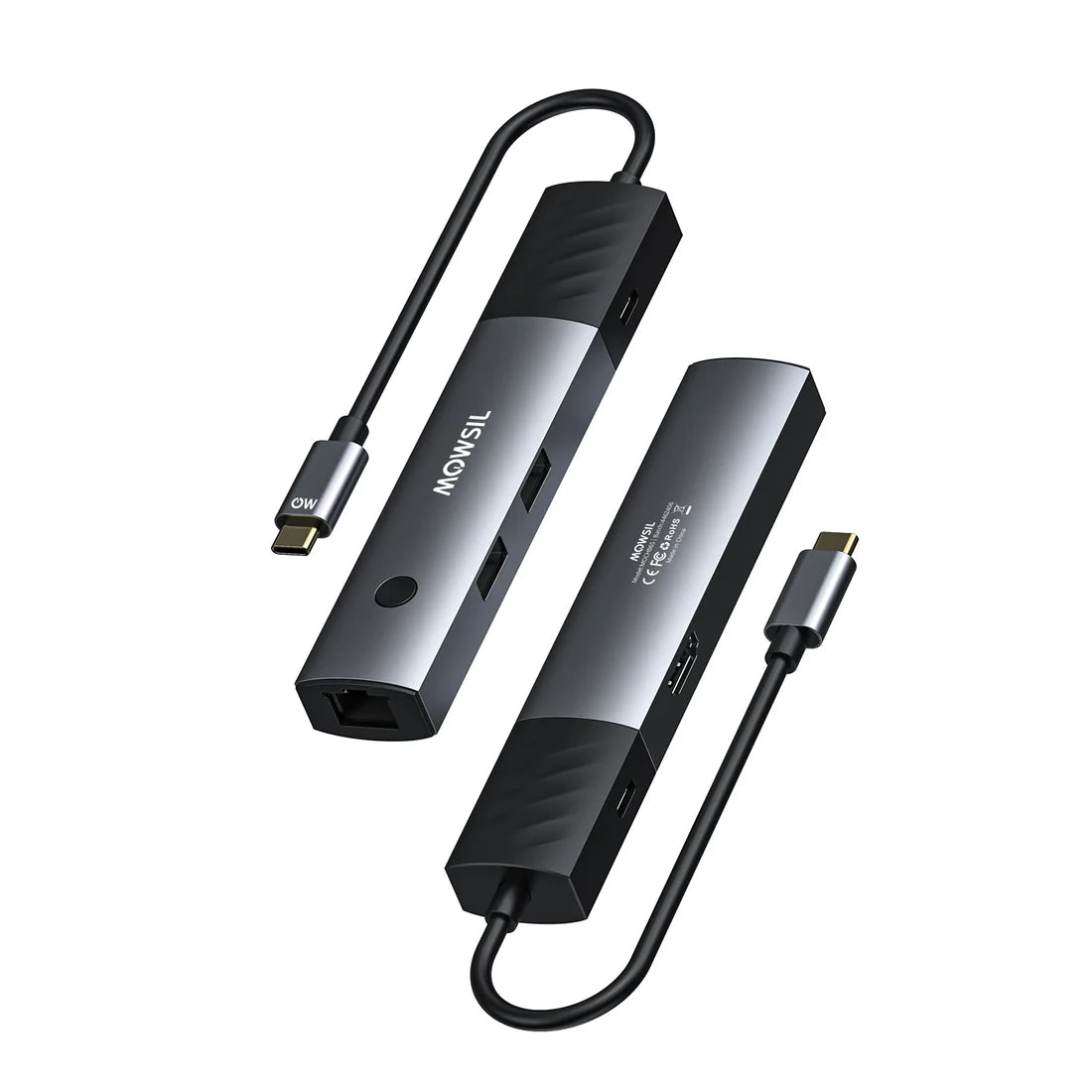 Mowsil 6-in-1 USB-C Hub Docking Station - HDMI / 100W PD / RJ45 / USB 3.0 / USB-C