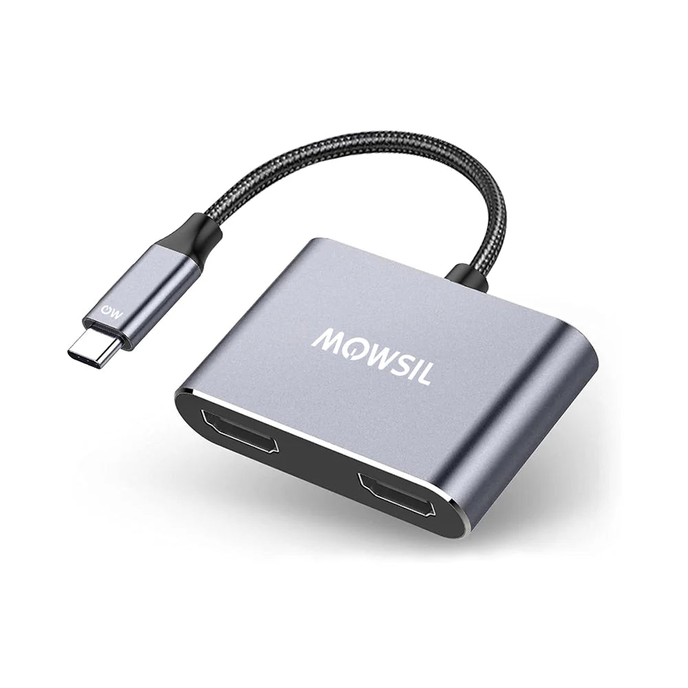 Mowsil USB-C Dual HDMI Converter - Silver