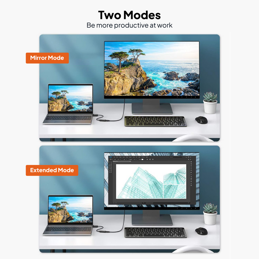 Mowsil DisplayPort to HDMI Adapter - 4K / Gray