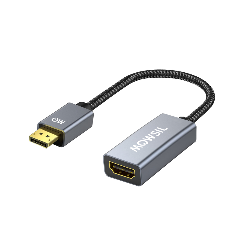 Mowsil DisplayPort to HDMI Adapter - 4K / Gray