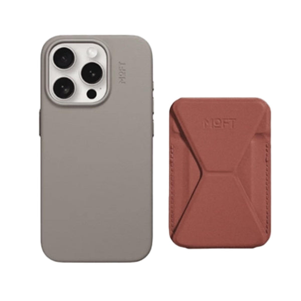 MOFT Snap-On iPhone Stand & Wallet - Seinna Brown