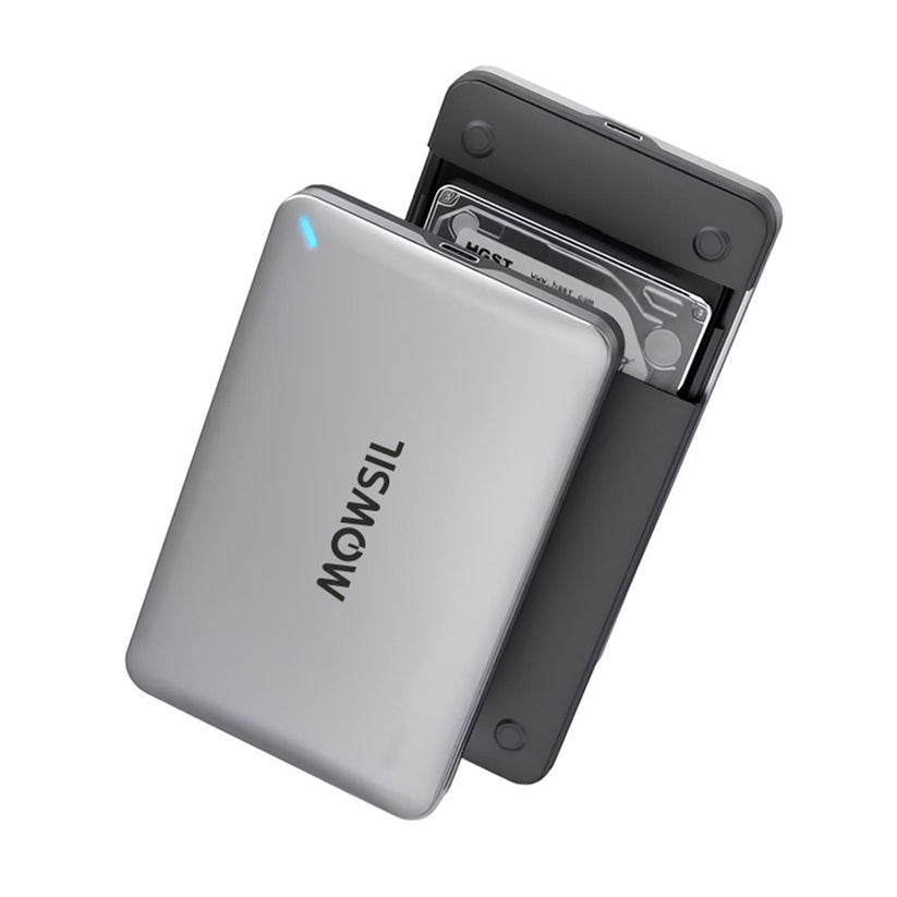 حاوية أقراص موسيل SATA مقاس 2.5 بوصة، يو إس بي-C / USB 3.0 / بسرعة 6 جيجابت في الثانية / باللون الرمادي