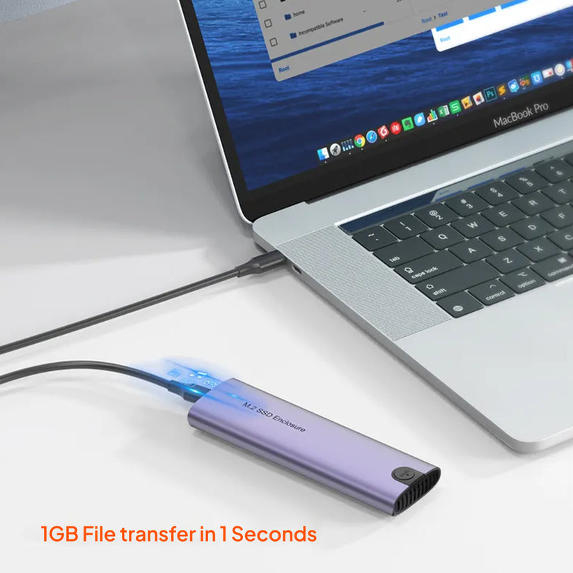 Mowsil M.2 NVMe SSD Enclosure - 10Gbps / USB 3.1 Gen 2 / Grey