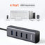 Mowsil 4-Port USB 3.0 Hub - 5Gbps / USB-C / USB-A / Silver