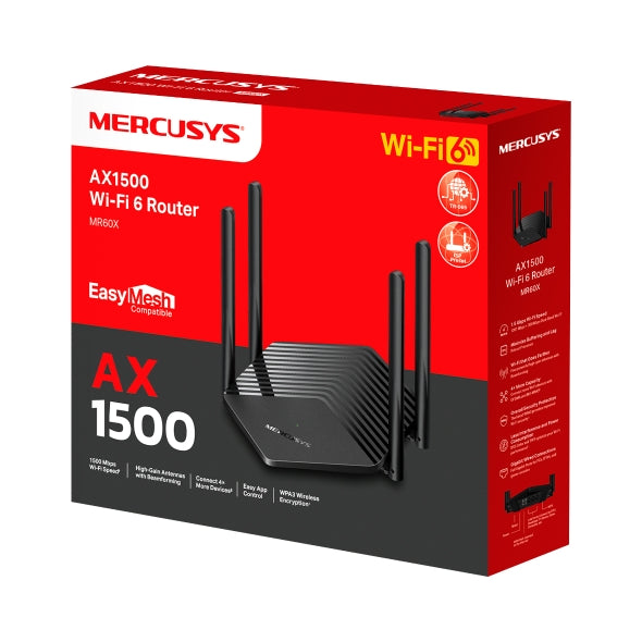Mercusys MR60X - AX1500 Dual-Band WiFi 6 Router