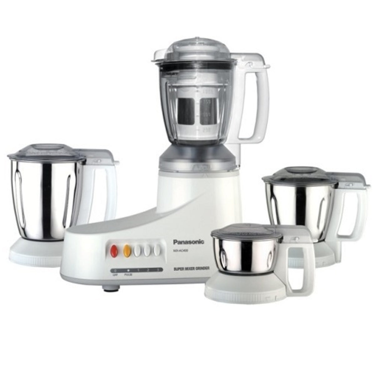 Panasonic Super Mixer Grinder Blender 1000 Watts 4 Jar, White - MX-AC400WTZ