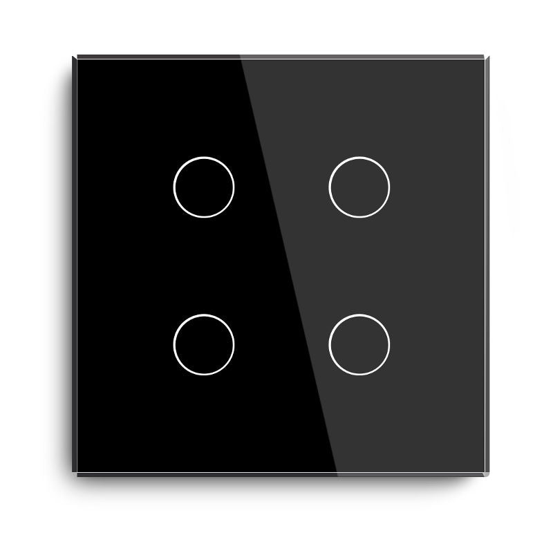 Gopeta 4-Gang Smart Wi-Fi Touch Switch with Glass Panel - Black