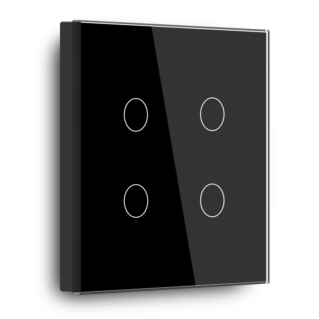 Gopeta 4-Gang Smart Wi-Fi Touch Switch with Glass Panel - Black