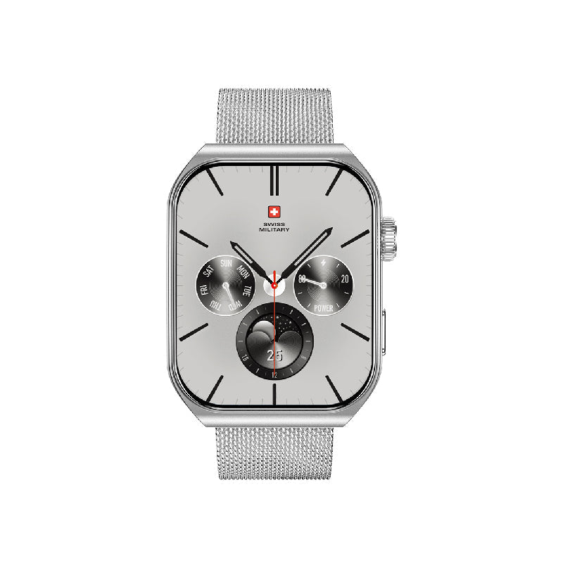 Swiss Military Alps 3 Gun Steel Strap - Silver Metal / Smart Watch Smart Watches