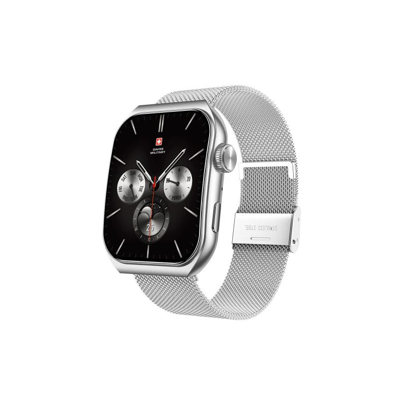 Swiss Military Alps 3 Gun Steel Strap - Silver Metal / Smart Watch Smart Watches