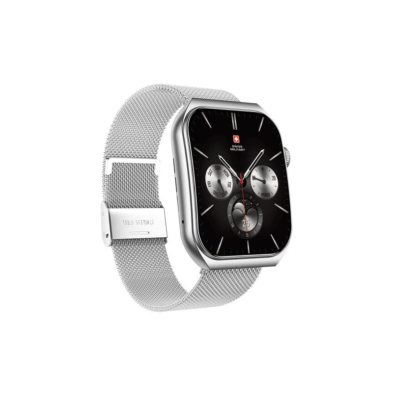 Swiss Military Alps 3 Gun Steel Strap - Silver Metal / Smart Watch Smart Watches