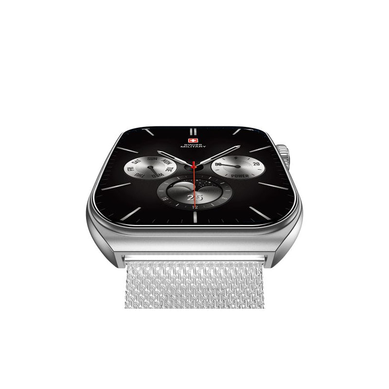 Swiss Military Alps 3 Gun Steel Strap - Silver Metal / Smart Watch Smart Watches