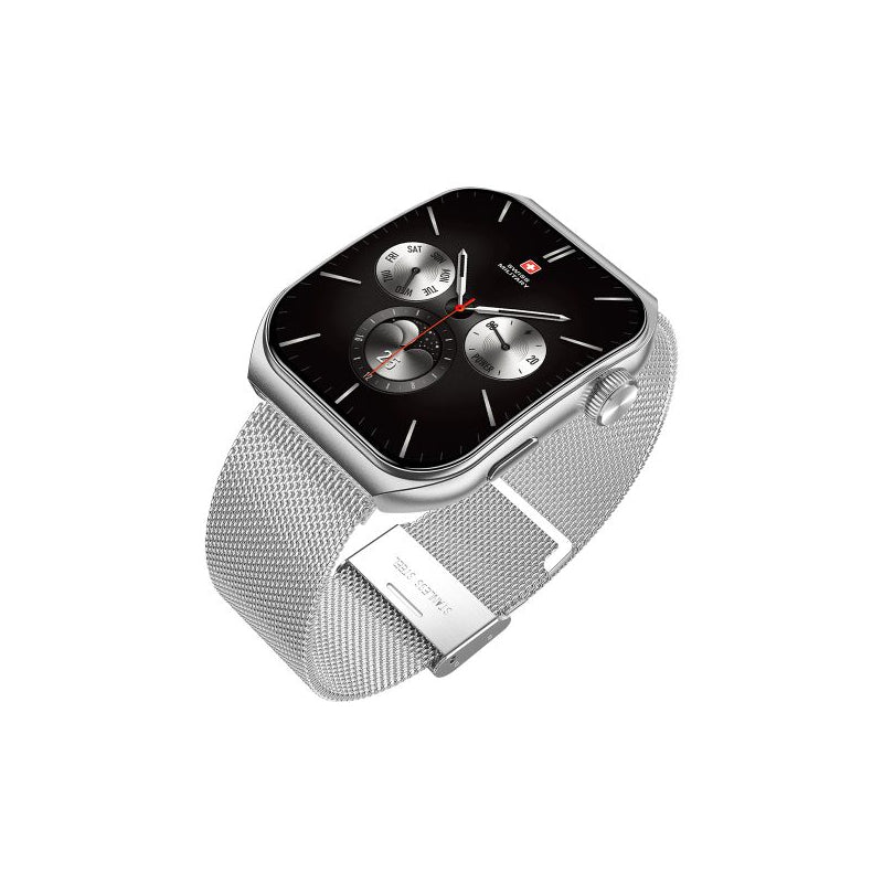 Swiss Military Alps 3 Gun Steel Strap - Silver Metal / Smart Watch Smart Watches
