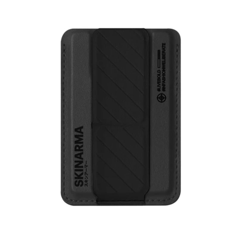 SKINARMA Kado Mag-Charge Card Holder with Grip Stand - Midnight Black Accessories > Mobiles & Tablets > Mobiles >