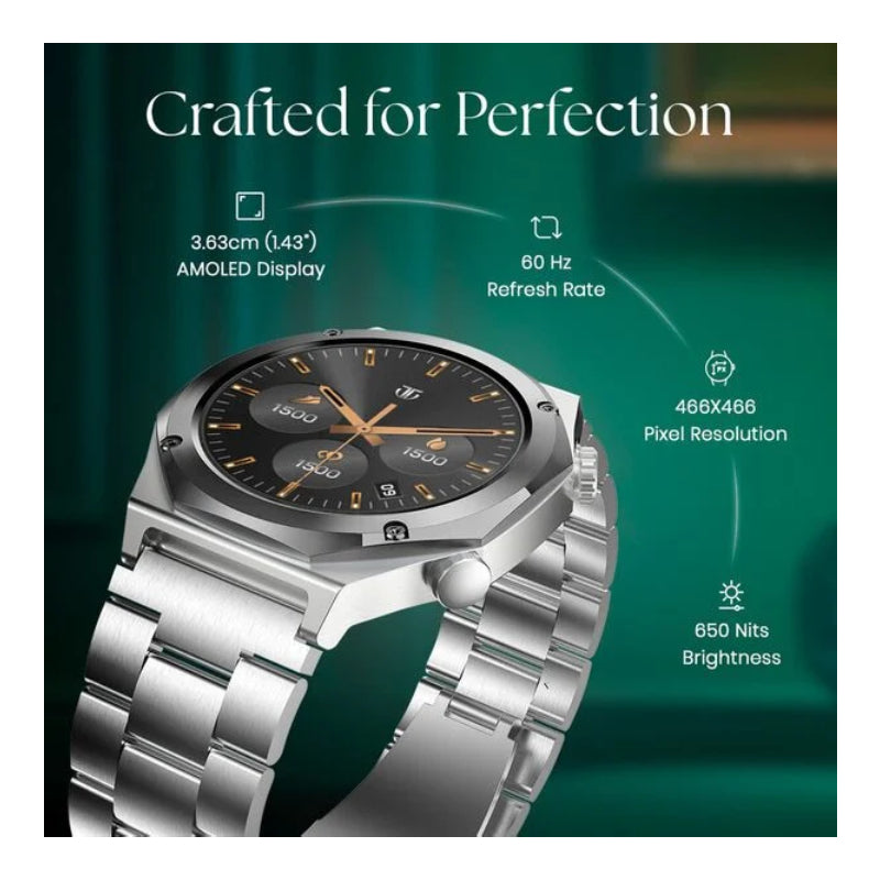 TITAN Maestro Smart Watch - 1.43’’AMOLED / Bluetooth / Silver Smart Watches