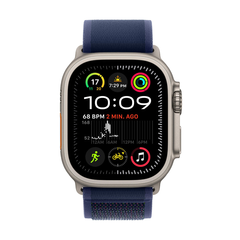 Apple Watch Ultra 2 - LTPO OLED / 64GB / 49mm / Bluetooth / Wi-Fi / Cellular / Medium/Large Natural Titanium / Blue