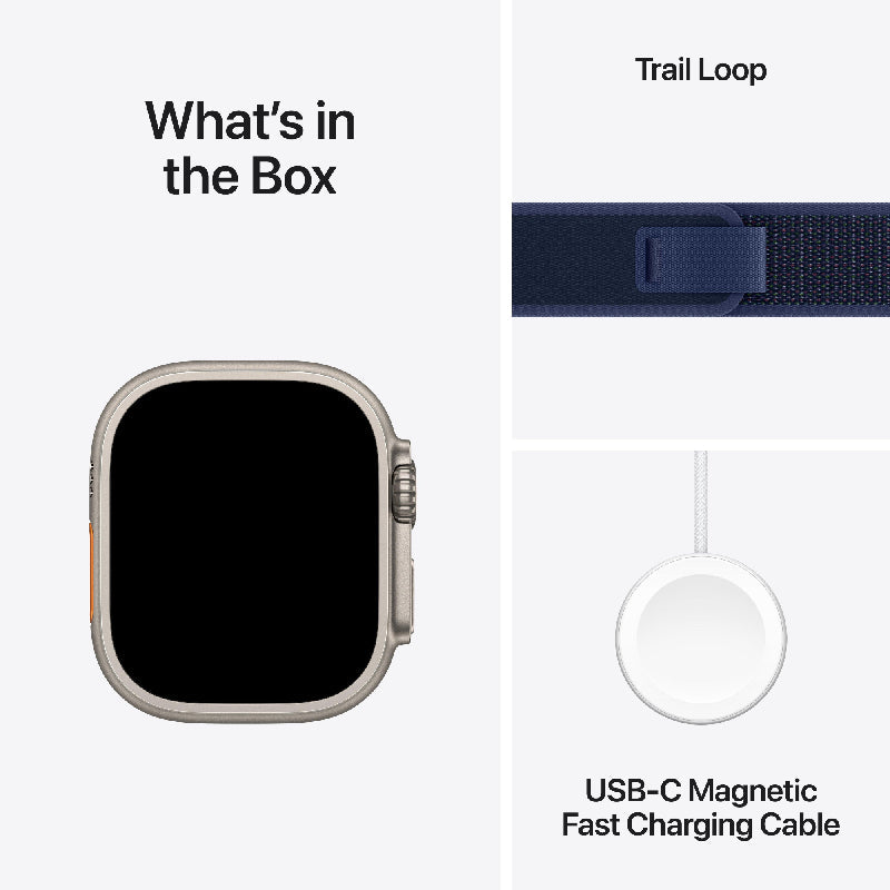 Apple Watch Ultra 2 - LTPO OLED / 64GB / 49mm / Bluetooth / Wi-Fi / Cellular / Medium/Large Natural Titanium / Blue