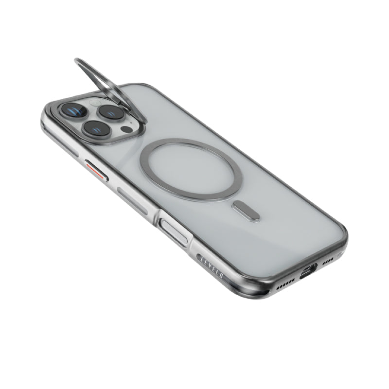 Levelo Elio PC Case with Camera Ring Stand - Apple iPhone 16 Pro Max / Titanium Accessories > Mobiles & Tablets >