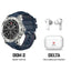 Swiss Military Dom 2 Smart Watch - Silver Frame Blue Silicon Strap with Swiss Military Delta Earbud - White Smart