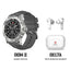 Swiss Military Dom 2 Smart Watch - Silver Frame Gray Silicon Strap with Swiss Military Delta Earbud - White Smart