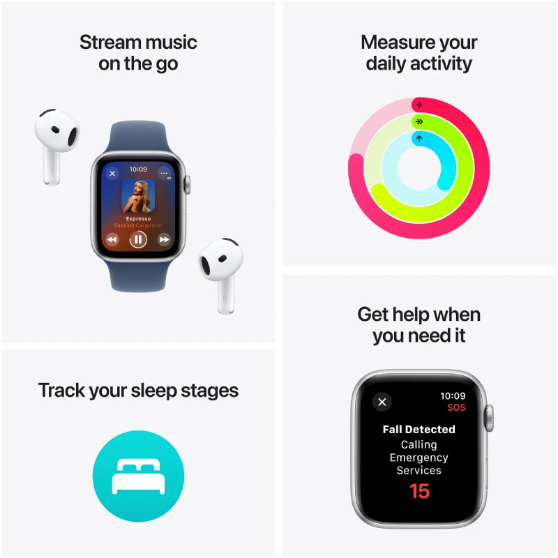 Apple Watch SE (2nd Gen) with Sport Loop - LTPO OLED / 44mm / Bluetooth / Wi-Fi / Ink Smart Watches
