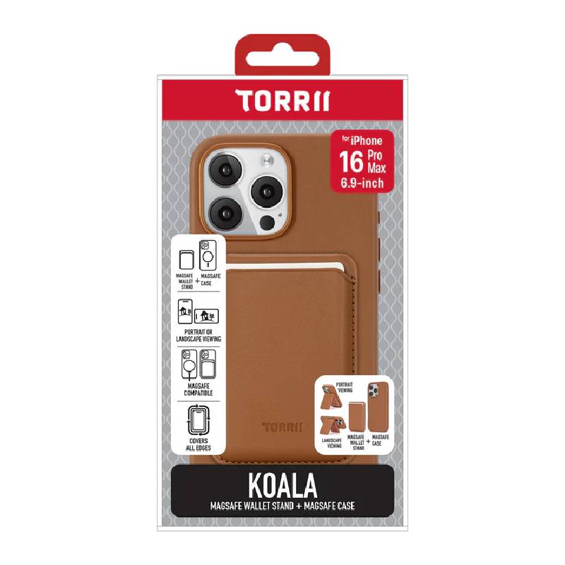 Torrii Koala MagSafe Case with Wallet Stand - Apple iPhone 16 Pro Max / Brown Accessories > Mobiles & Tablets > Mobiles