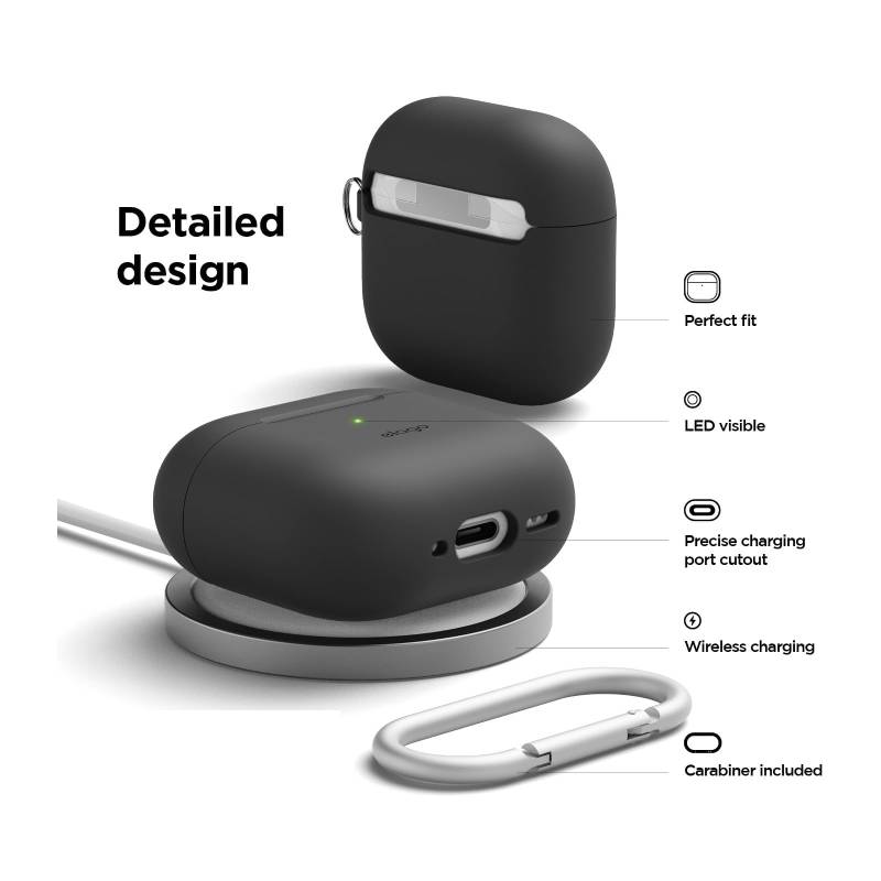 Elago AirPods 4 Silicone Hang Case - Black Accessories > Headphones > Covers & Cases