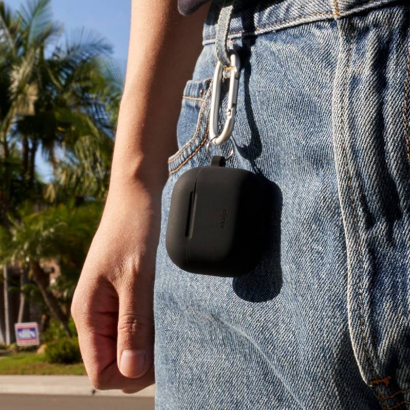 Elago AirPods 4 Silicone Hang Case - Black Accessories > Headphones > Covers & Cases