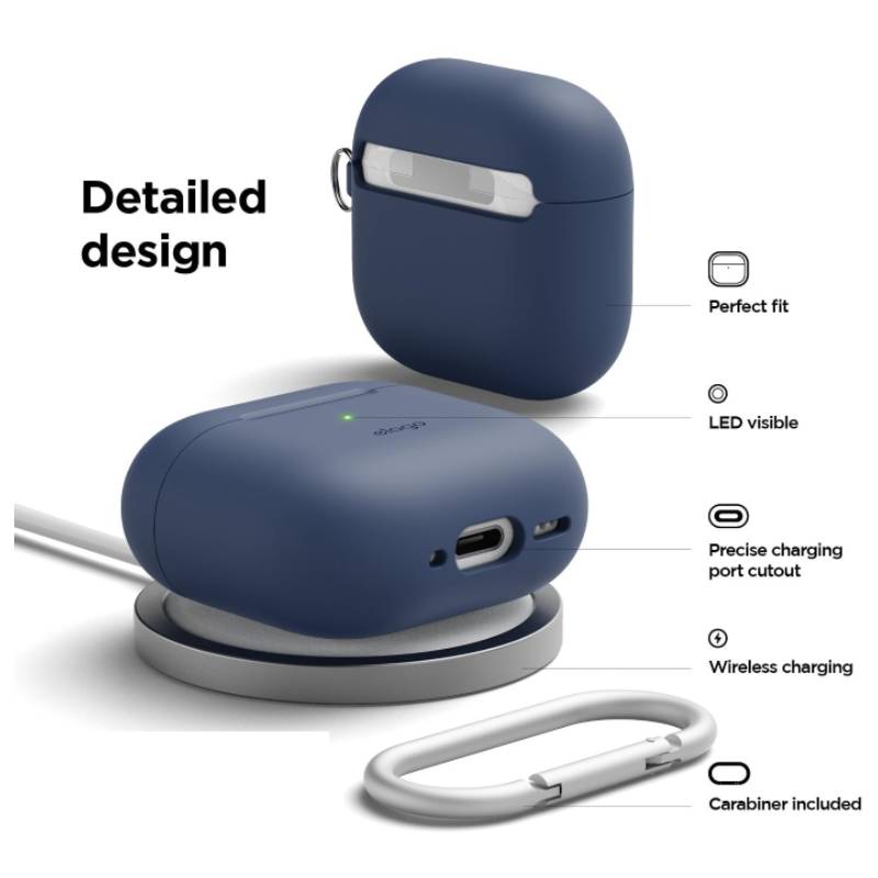 Elago AirPods 4 Silicone Hang Case - Jean Indigo Accessories > Headphones > Covers & Cases