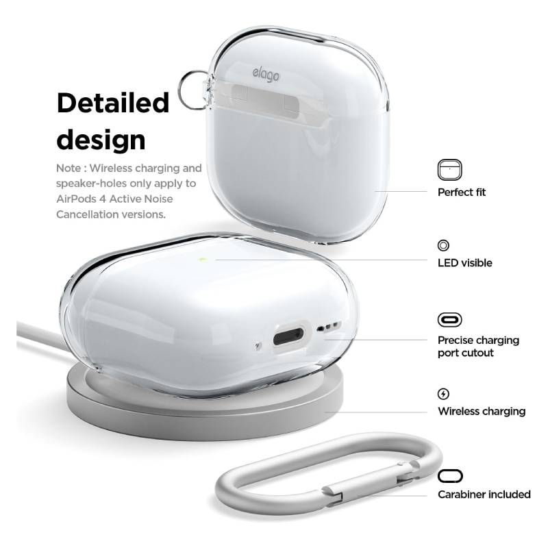 Elago AirPods 4 Clear Hang Case - Transparent Accessories > Headphones > Covers & Cases