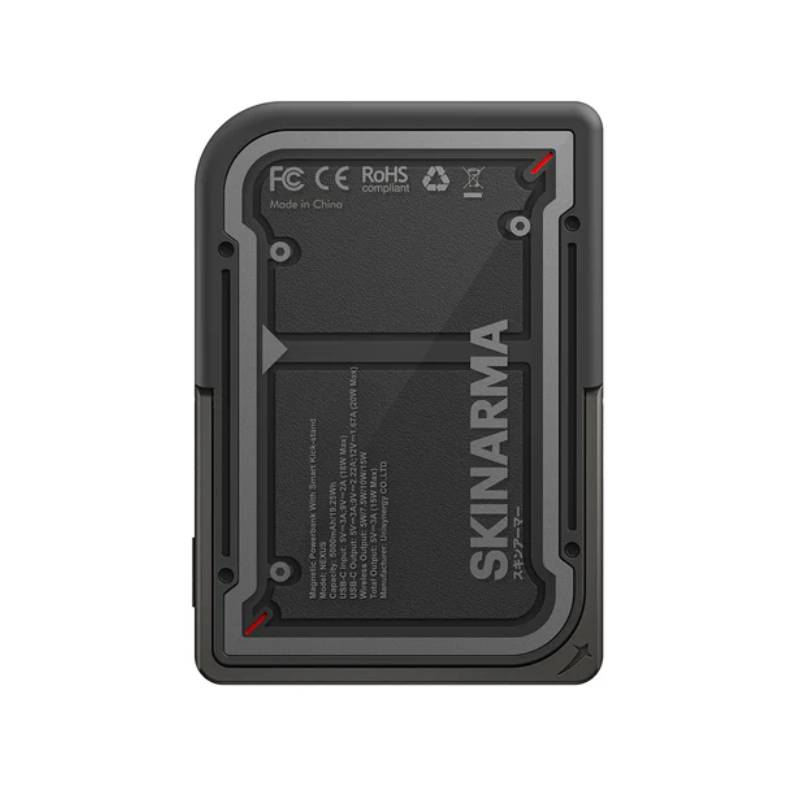 SKINARMA Nexus Mecha Magnetic PowerBank With Smart Kick-Stand - 5000mAh / USB-C / Black Accessories > Power Bank